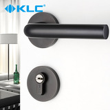德国KLC 现代简约门锁室内卧室房门锁 防盗锁芯 黑色太空铝 托尼