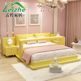 雷哲家具现代简约布艺床1.8米双人床软床1.5可拆洗小户型布床婚床