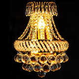 客厅奢华欧式水晶壁灯墙壁灯现代简约卧室床头led壁灯带开关金色