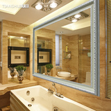 3013高档欧式浴室镜子防水浴室柜镜子壁挂镜现代卫生间镜子可定做