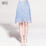 Oece2016夏装新款女装 修身高腰镂空蕾丝半身裙A字短裙162KS266