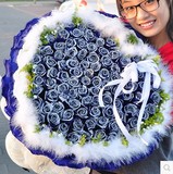 重庆市鲜花店同城速递99朵蓝色妖姬玫瑰情人节生日鲜花礼物送女友