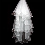 新娘 韩式白色小珍珠头纱1.5/3米结婚礼服配饰 超长婚纱头纱包邮