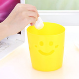 创意可爱镂空笑脸桌面垃圾桶收纳桶小号办公室迷你杂物笔筒文具桶