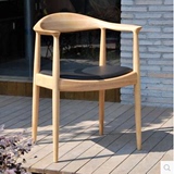经典实木原木色水曲柳餐椅肯尼迪总统椅现代酒店餐厅创意设计师椅