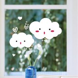 可爱卡通云彩笑脸贴 云朵 儿童房 窗户窗花 玻璃橱窗墙贴纸
