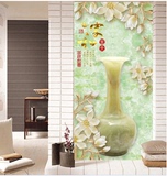 中式3D立体大型壁画无纺布壁纸玄关走廊过道背景墙纸玉雕花瓶墙布