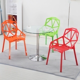 简约彩色创意镂空塑料椅子休闲家用加厚靠背餐椅培训椅洽谈办公椅
