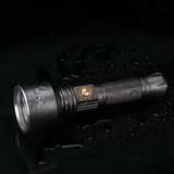 雅格LED铝合金手电筒 户外高亮强光远射可充电可调焦防水防身手电