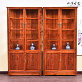 中式红木全实木明清仿古 南榆木家具珠宝柜展示柜 陈列柜多用柜