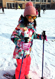 正品Gsou Snow滑雪服 儿童款滑雪衣裤套装 女童装迷彩印花滑雪服