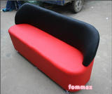 时尚小型沙发 皮椅卡座沙发 换鞋凳子带靠背双人沙发椅咖啡屋围椅