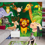 3d立体大型壁画无缝墙布动物世界卧室儿童房男孩电视背景墙纸壁纸