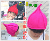 韩版儿童毛线帽子 男女宝宝风车帽画家帽 超可爱尖顶套头帽批发