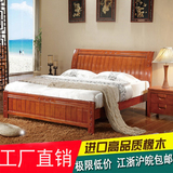 实木床1.8床全实木1.5 1.35米床 1.2双人床 简约现代橡木床 中式