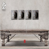 九土 禅意陶瓷壁挂摆件 中式茶室玄关书柜软装飾品 復古風格壁掛
