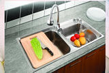 箭牌加厚厨房304不锈钢水槽 厨盆洗菜盆洗碗双槽套餐