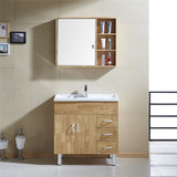 北欧/宜家橡木落地浴室柜组合一体陶瓷盆洗手盆洗漱台浴柜