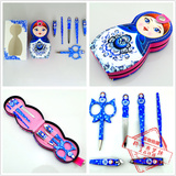 俄罗斯日本娃娃修甲剪甲工具组合 可爱女耳勺指甲刀套装 特色礼品