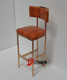 金色创意酒吧椅吧凳咖啡椅高脚桌椅欧式吧椅不锈钢前台圆椅高椅子