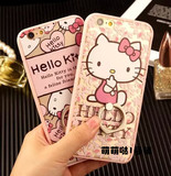 iPhone6s手机壳凯蒂猫日本苹果6plus保护套kt可爱支架指环粉色女