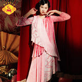 密扇2016春季新款原创设计师中国风女装复古民族风拼接改良连衣裙