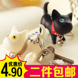 韩国可爱凯特猫咪钥匙扣 情侣卡通钥匙圈 创意钥匙环挂件包包挂饰