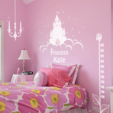 公主城堡墙贴皇家仪仗队贴画宝宝量身高组合贴纸墙画儿童房卧室贴