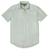 春季新款Tommy Hilfiger衬衫汤米经典款格子休闲短袖衬衫衬衣