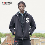 viishow秋装新款夹克 欧美外套潮男翻领夹克男 青年薄jacket衫