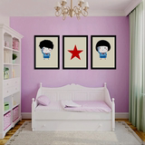 客厅结婚墙画壁画新房卧室床头装饰画温馨单幅小清新卡通儿童挂画