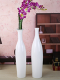 50CM欧式简约白色细口大陶瓷落地花瓶摆件客厅小口径创意装饰花器