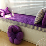 紫色毛绒窗台垫雪尼尔飘窗垫定做榻榻米垫阳台垫简约加厚坐垫定制