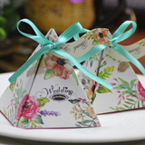 2016欧式创意结婚糖果礼品纸盒婚礼装喜糖盒子三角形婚庆用品糖盒