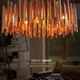 北欧简约宜家客厅创意个性实木餐厅灯大气木艺流星雨吊灯咖啡馆灯