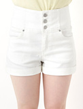 日单高腰卷边纯棉牛仔短裤，夏天必备简单基础款。推荐！！！