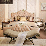 新古典后现代床 奢华欧式高档布艺新婚床 实木1.8米双人床主卧床