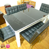 圣时代 钢化玻璃可伸缩圆角支架结构 1.2至1.5米 简约现代餐桌