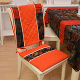 东南亚泰式异域色彩尼泊尔吉祥大象棉麻餐椅垫连体椅背套定做包邮