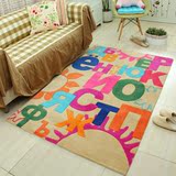 富居 高档腈纶印花 日韩风可爱彩虹字母儿童房卧室客厅地毯