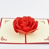 韩国创意情人节卡片 玫瑰花立体贺卡圣诞元旦新年情侣表白礼物品