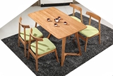 北欧原木色餐桌宜家实木餐桌椅组合现代日式休闲桌椅咖啡厅桌饭桌
