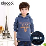 优乐酷冬季新款韩版男童儿童装宝宝长袖加绒套头卫衣潮50902