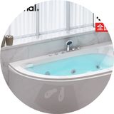 沃特玛 小卫生间小户型专用浴缸亚克力冲浪按摩扇形浴缸1.3 1.4米