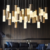 设计师灯具荧光棒艺术创意吊灯餐厅客厅大堂现代简约LED实木灯饰