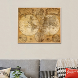 各各沃特价 世界地图实木框美式装饰画 欧式客厅餐厅英文壁画挂画