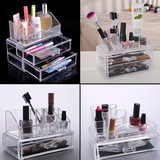 小号4款多功能透明化妆品收纳盒抽屉组合式化妆品盒桌面收纳盒