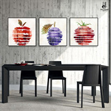 云图创意抽象水果餐厅装饰画 现代简约咖啡厅背景墙画饭厅挂画