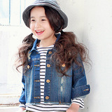 2016春季新款韩国品牌童装女童韩版白搭牛仔衣 儿童全棉外套上衣