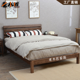 老木匠纯白橡木简约美日式高箱储物1.35米实木床1.5米1.8米双人床